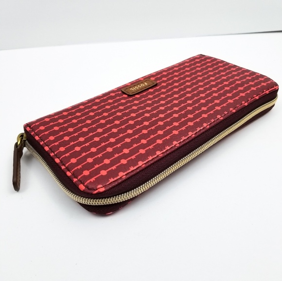 Fossil Bags Fossil Wallet Full Zip Nwot Vegan Leather Poshmark